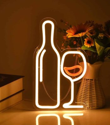 Bottle And Goblet Neon Sign