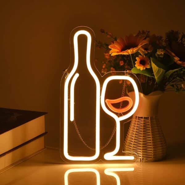 Bottle And Goblet Neon Sign